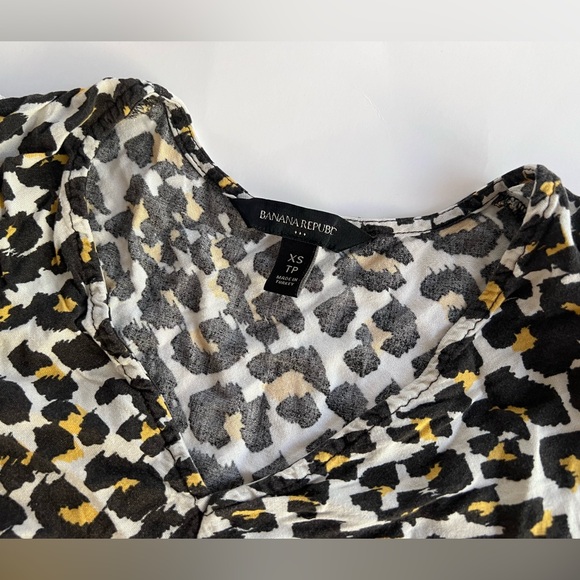 Banana Republic Leopard Print 3/4 Puffed Sleeve Midi Dress Size XS - Picture 6 of 12